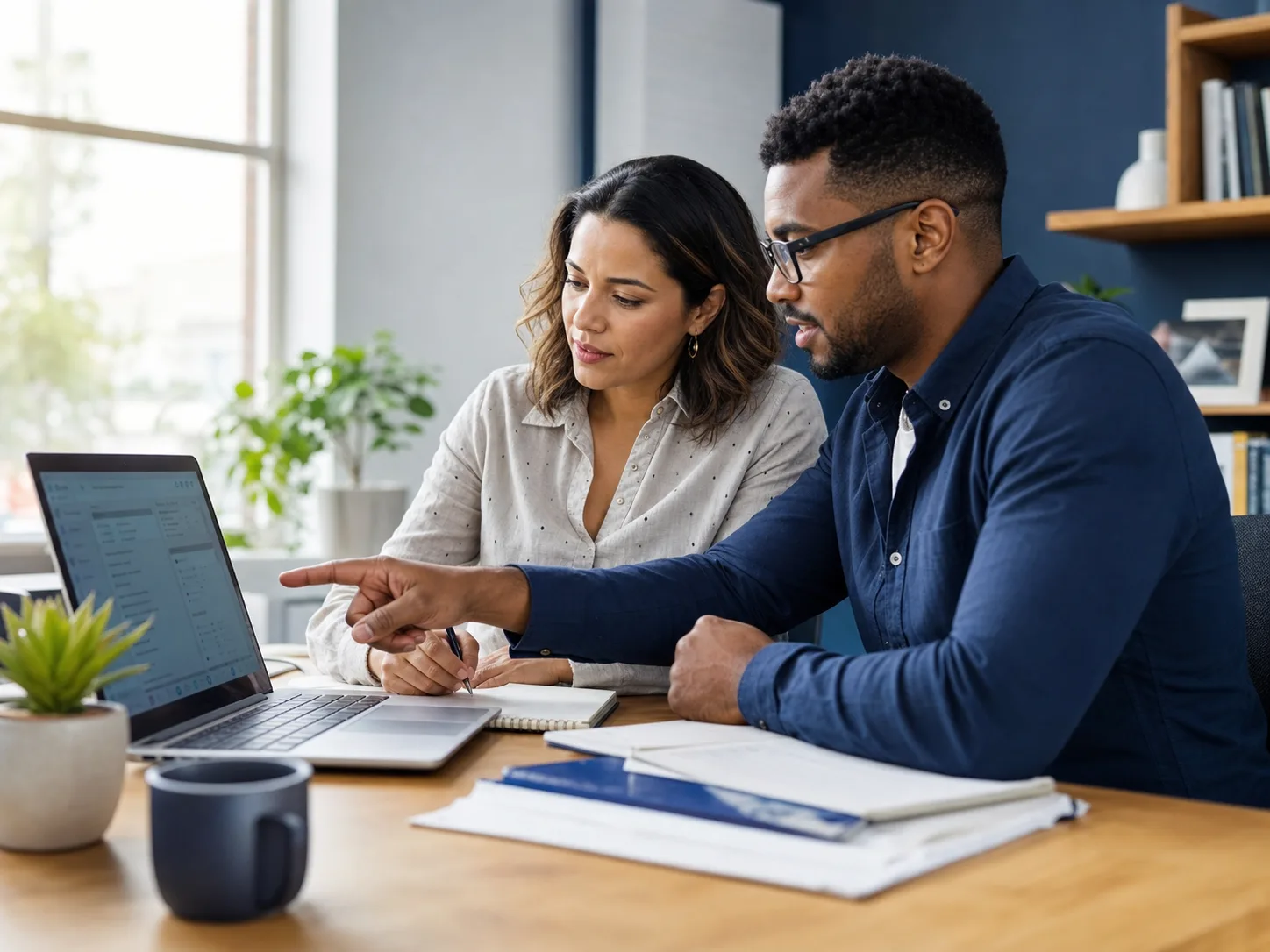 Customer operations professionals reviewing approved work