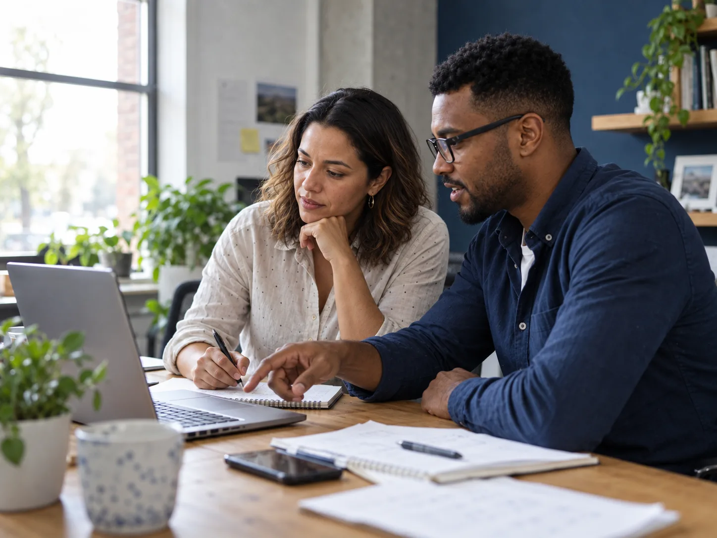 Customer operations professionals reviewing approved work